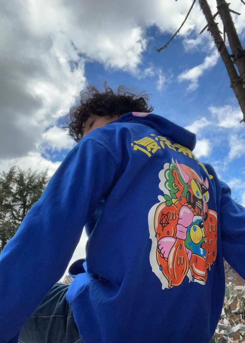 HOODIE HORNS AZUL ELECTRICO