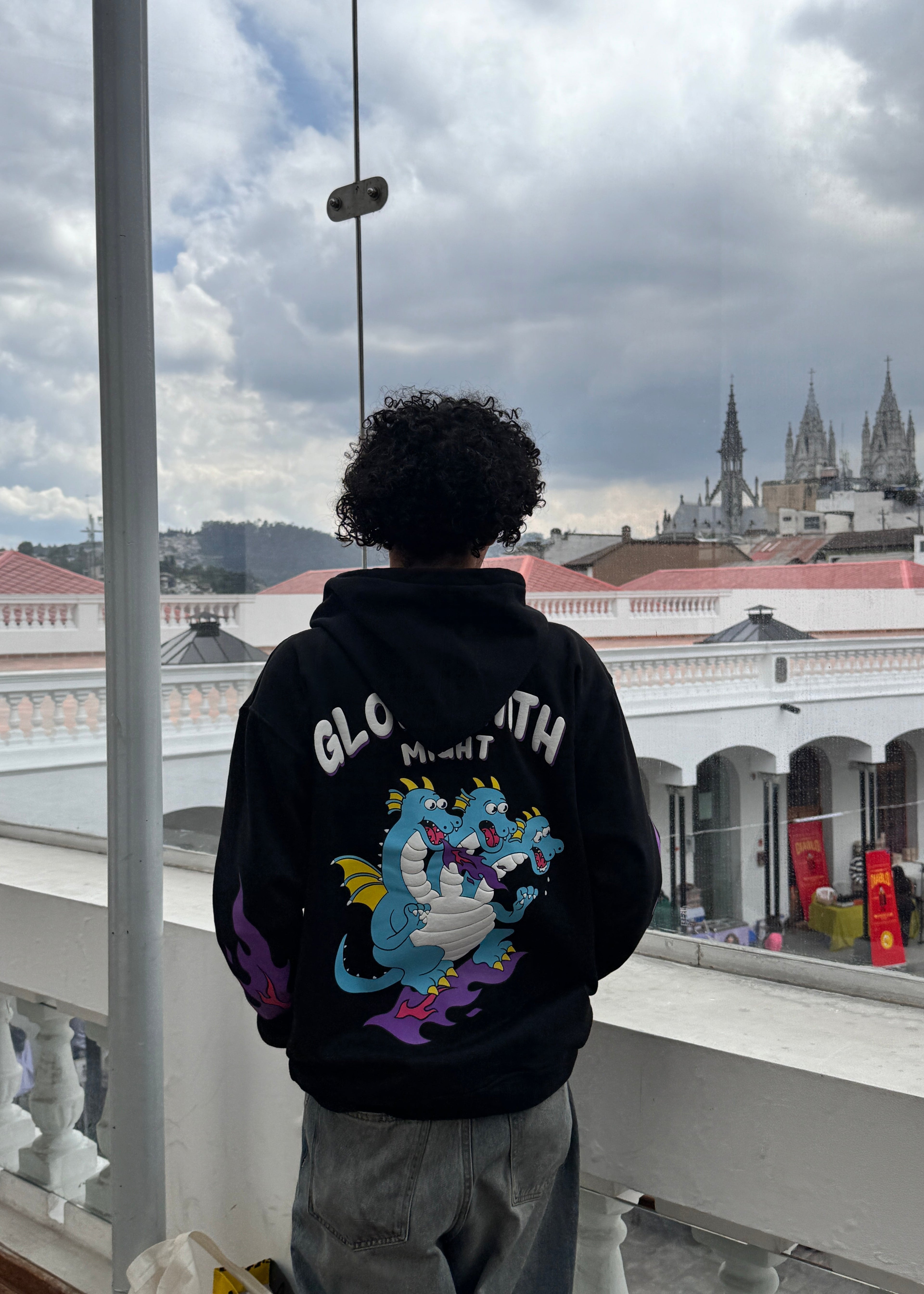 HOODIE DRAGON NEGRO