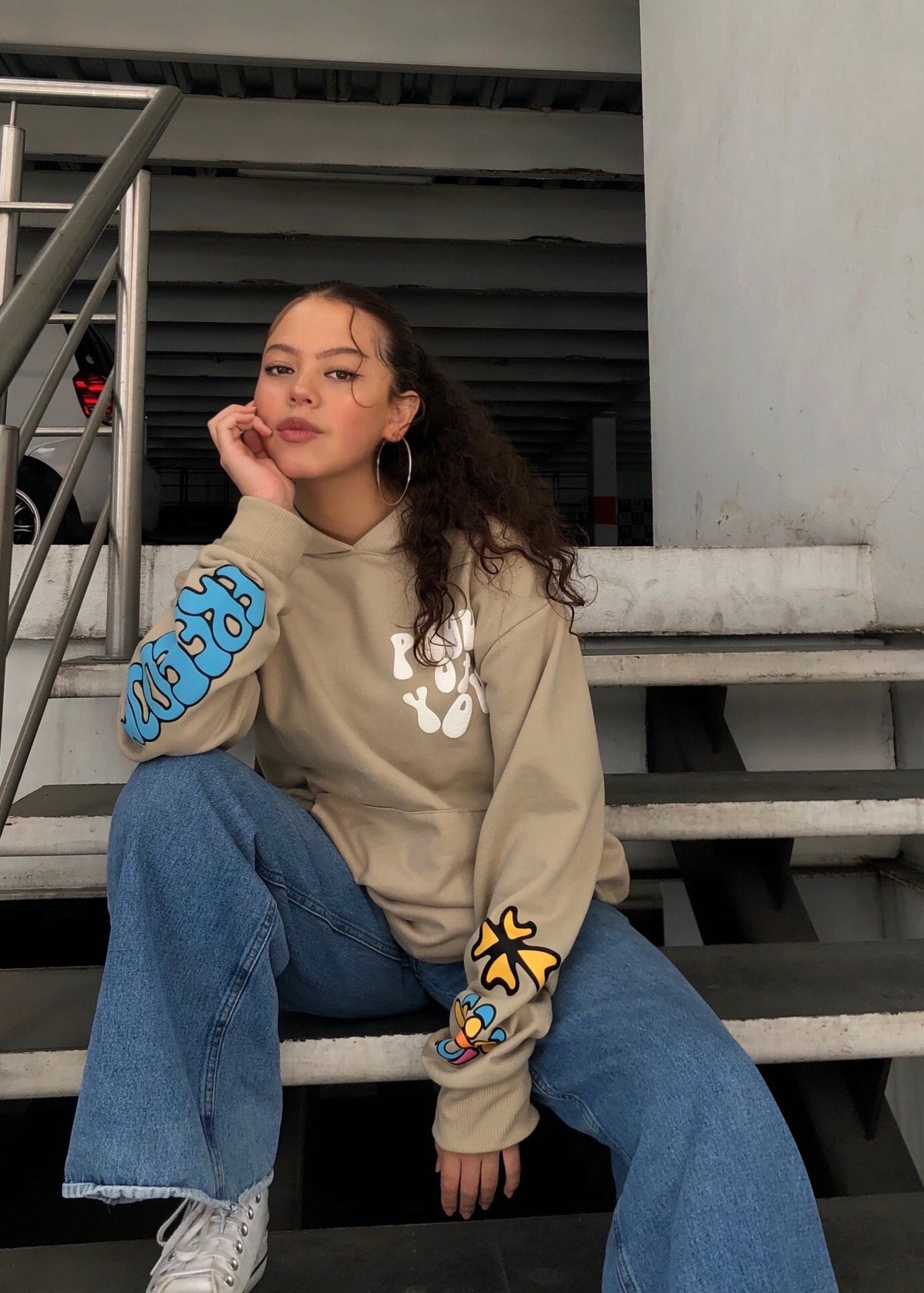 HOODIE BUTTERFLY BEIGE