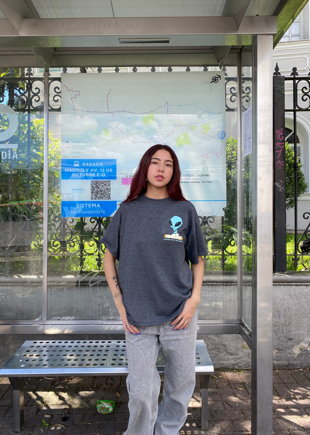 CAMISETA ALIEN PLOMO