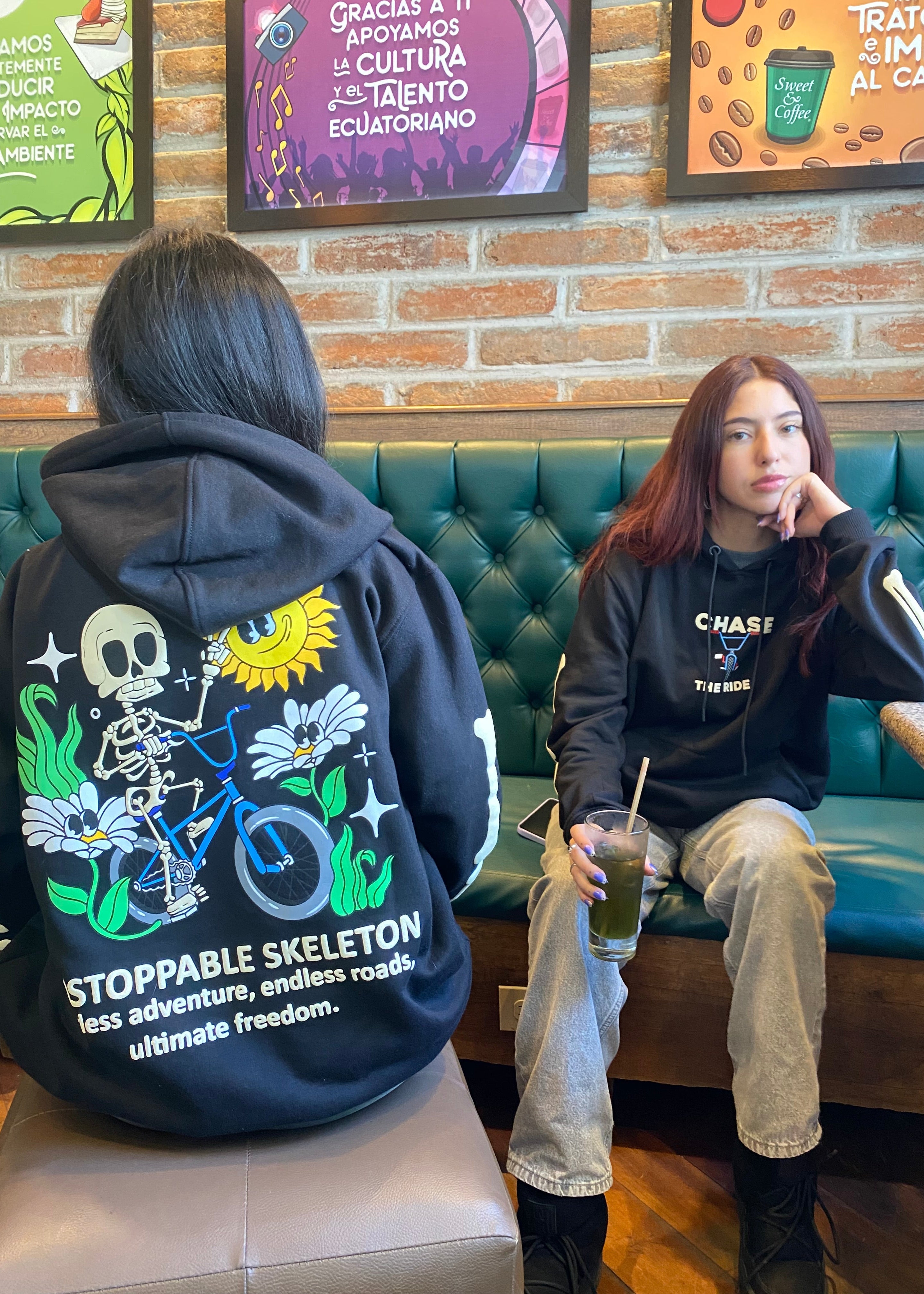 HOODIE BONES NEGRO