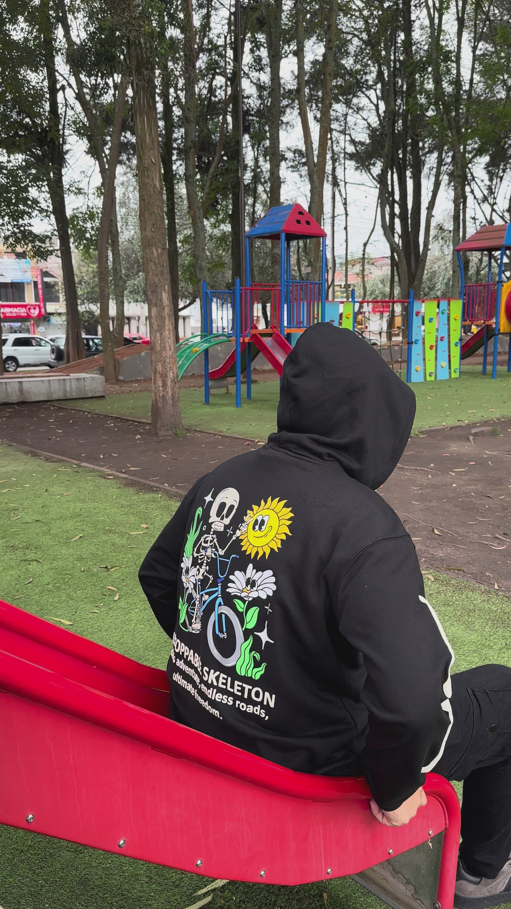 HOODIE BONES NEGRO