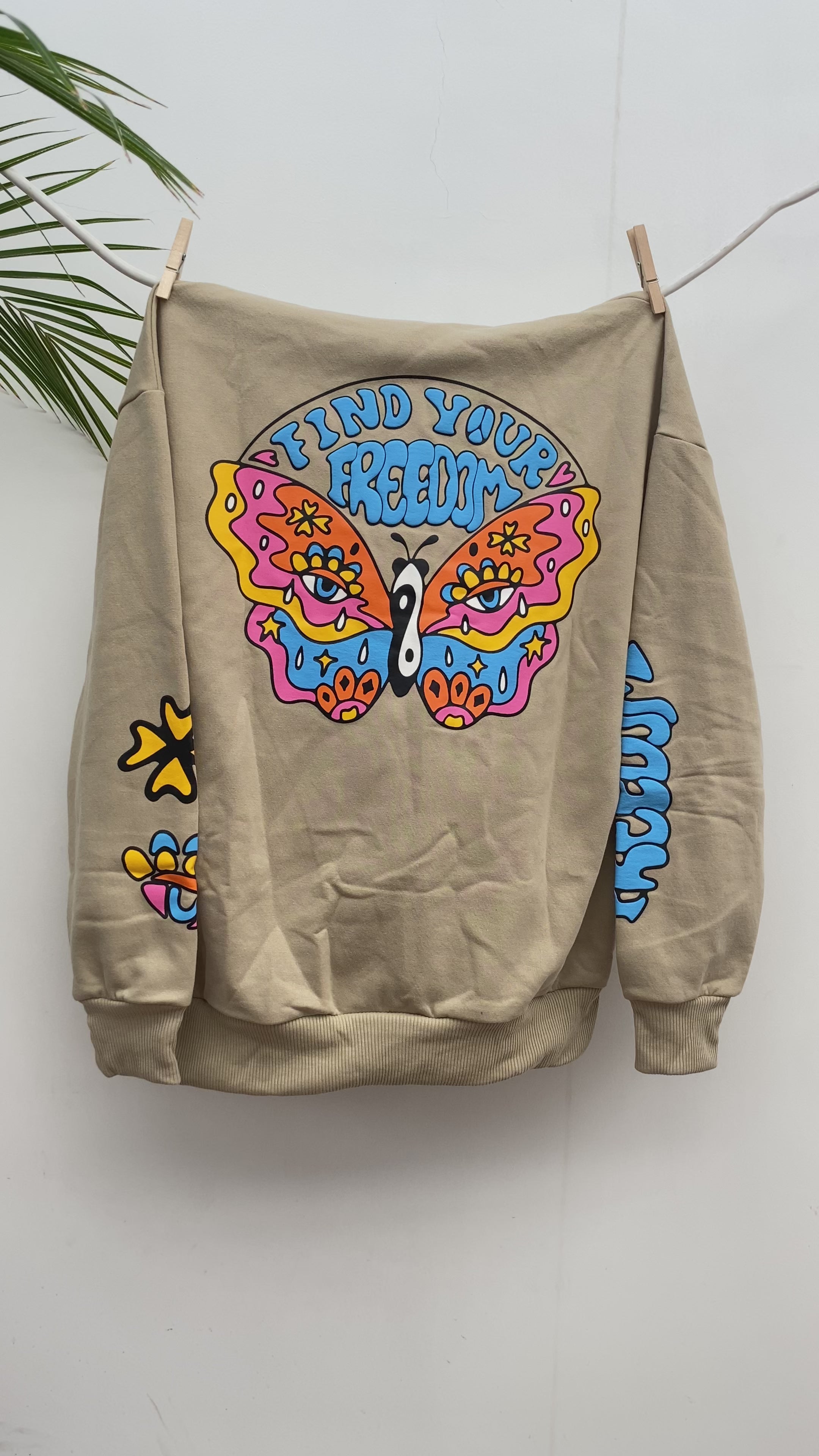 HOODIE BUTTERFLY BEIGE