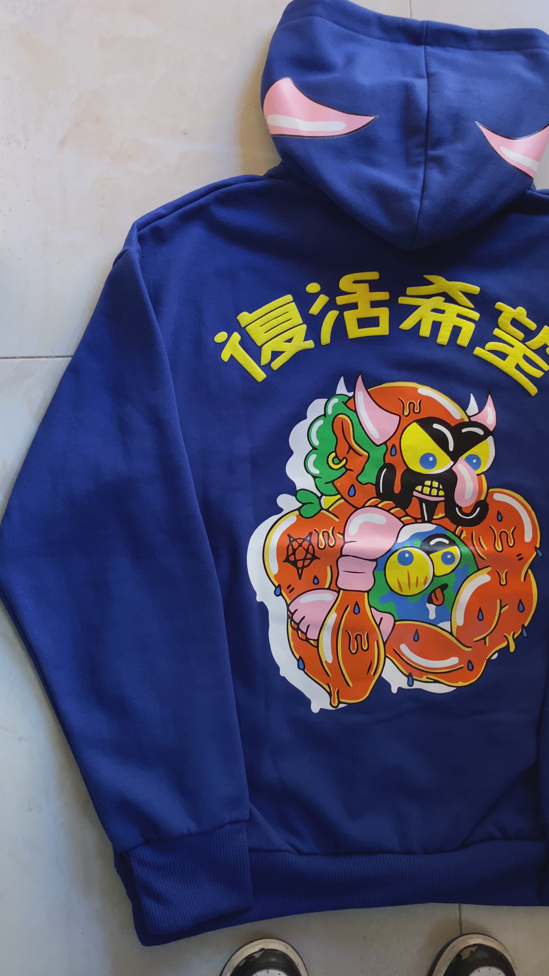 HOODIE HORNS AZUL ELECTRICO