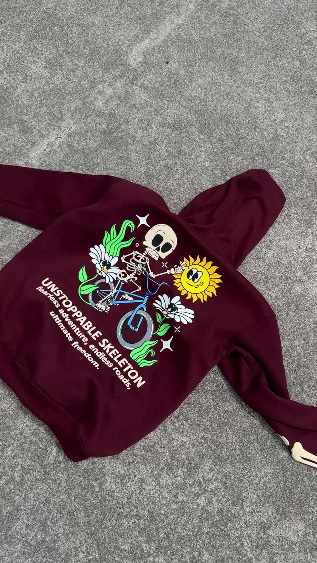 HOODIE BONES VINO
